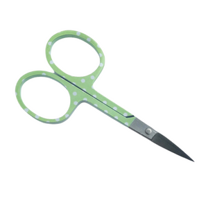 Embroidery Scissors - Green with White Polka Dots