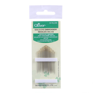 Gold Eye Embroidery Needles - Assorted Sizes 3/9 (Pack of 16)
