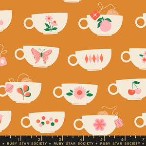 Camellia - Tea Cups in Caramel