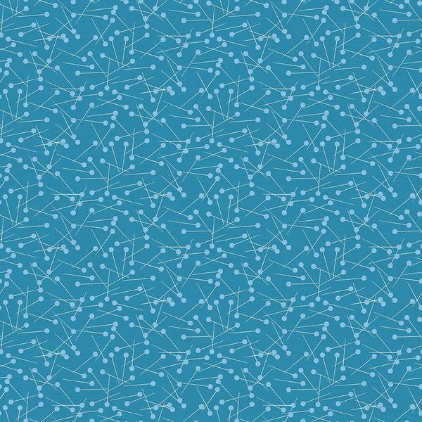 Bluebell Colored Sewing Pins Fabric - Time Moda Fabrics