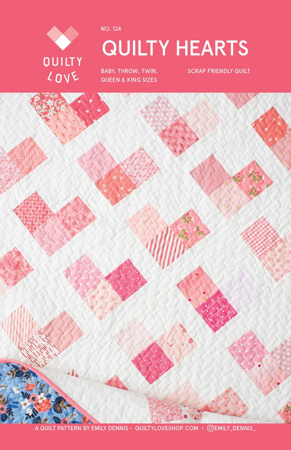 Quilty Hearts by Emily Dennis of Quilty Love - PAPER Pattern