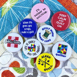 Quilting Flair Pins or Magnets - Set of 8