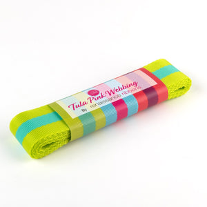 Tula Pink 1.5" Webbing - Lime and Turquoise