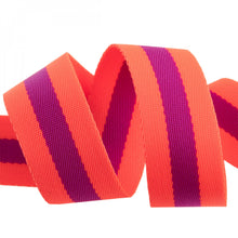 Load image into Gallery viewer, Tula Pink 1.5&quot; Webbing - Watermelon and Plum
